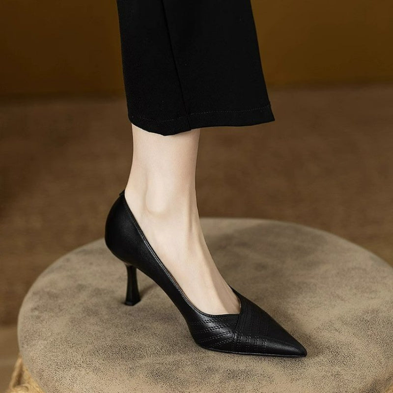 Brand Shoes French Pointed Toe Stiletto Heels Women 2026 Spring Summer New Versatile Comfortable Retro Shallow Commuter Pumps, Women Shoes