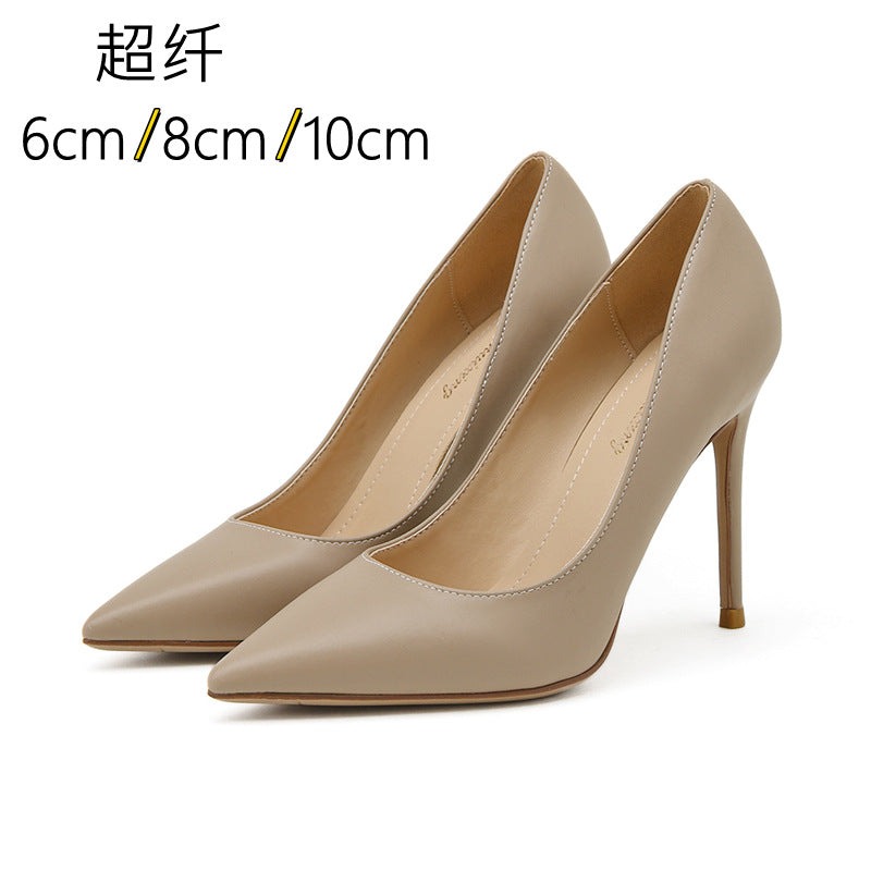 Daily Chunky Heel High Heels Women Pointed Toe | Elegant French Heel, Solid Color With Tassel, Pvc Upper, Lining, Fabric Insole, Rubber Sole, Buckle Closure, Women Shoes