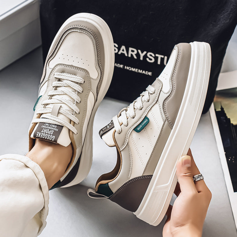 2026 Spring New Mens Casual Versatile Platform White Skate Sneakers Trendy
