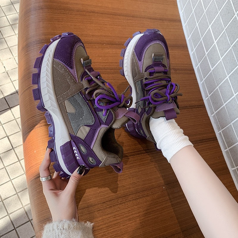 European Hot-selling Sports Color-block Dad Shoes for Women, 2026 Spring and Autumn New Model, Makes Feet Look Smaller, Versatile Casual Forrest Gump Sneakers, Women Shoes