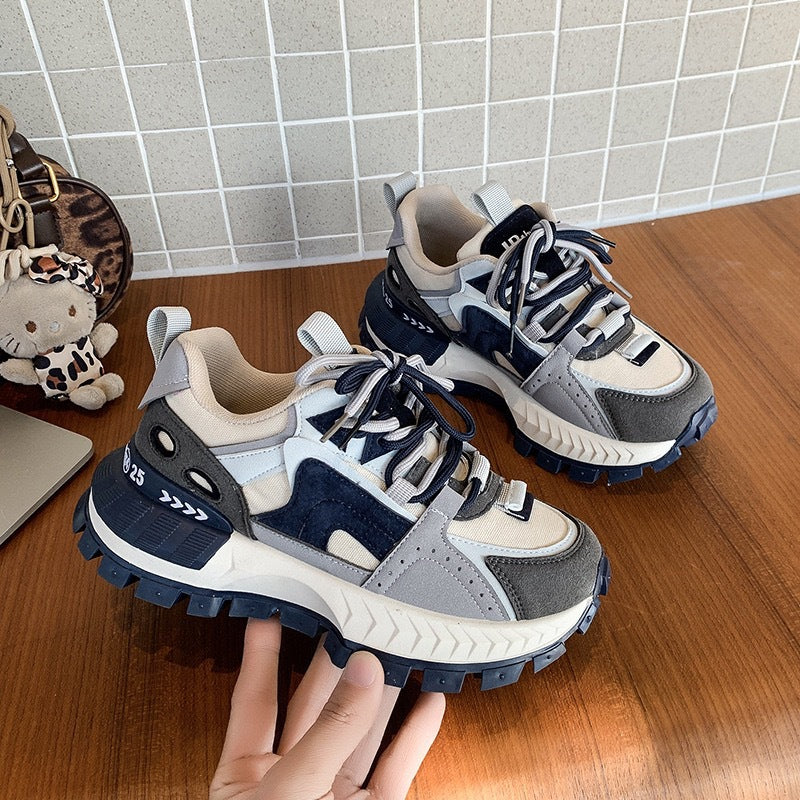 European Hot-selling Sports Color-block Dad Shoes for Women, 2026 Spring and Autumn New Model, Makes Feet Look Smaller, Versatile Casual Forrest Gump Sneakers, Women Shoes