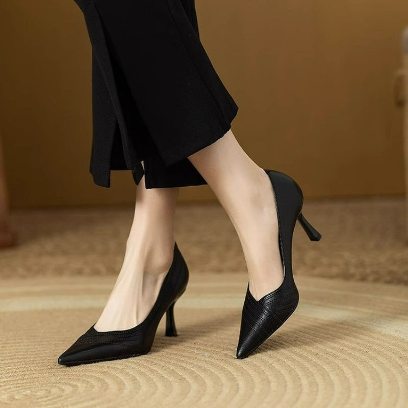 Brand Shoes French Pointed Toe Stiletto Heels Women 2026 Spring Summer New Versatile Comfortable Retro Shallow Commuter Pumps, Women Shoes