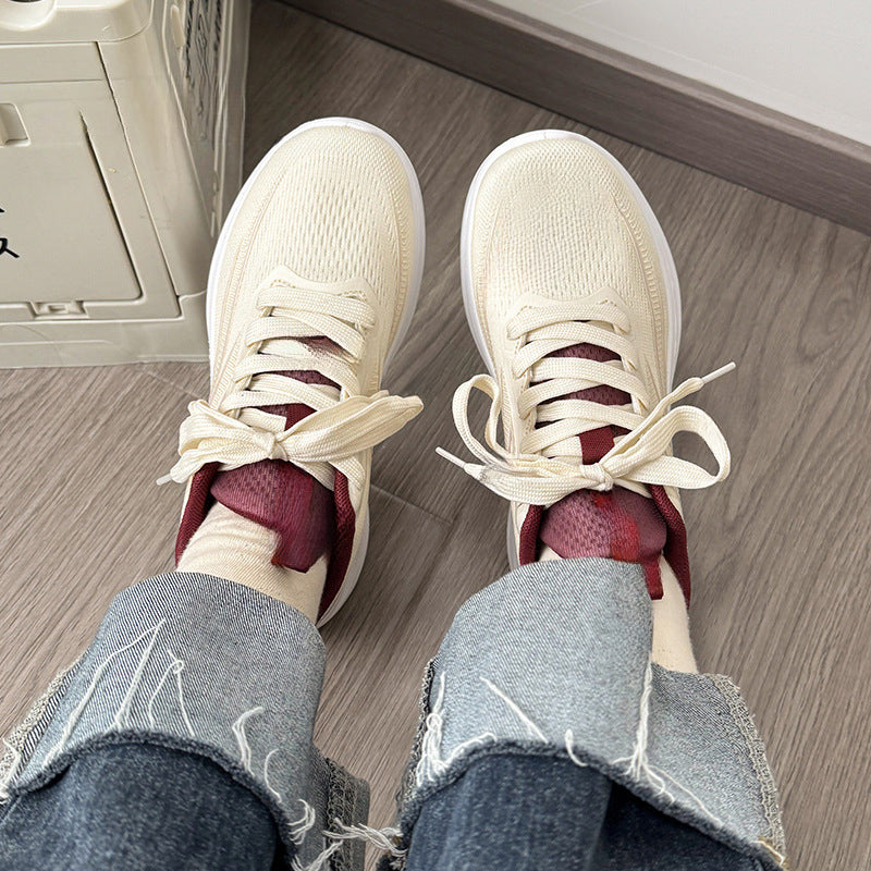 New Women Sneakers Color-blocked Fashion Versatile Comfortable Casual Shoes, High Aesthetic Korean Style Womens Shoes S, Women Shoes