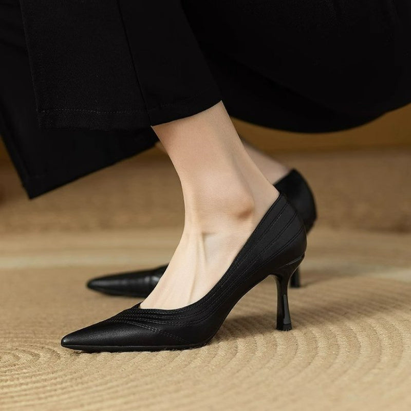 Brand Shoes French Pointed Toe Stiletto Heels Women 2026 Spring Summer New Versatile Comfortable Retro Shallow Commuter Pumps, Women Shoes