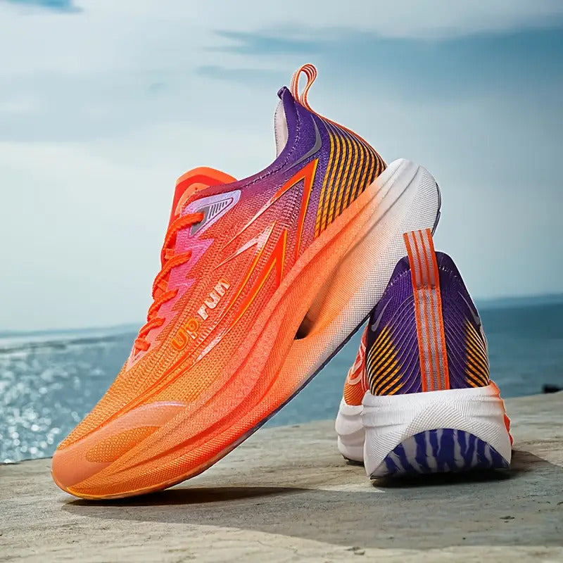 Women'S Lightweight Stable Running Shoes - All-Season Cushioned Sneakers with Arch Support & Grippy Tread, Breathable EVA Upper & PVC Sole, Neon Orange\u002FPink\u002FBlack\u002FWhite\u002FGrey - Low-Top Sneakers for Gym, Marathon, Jogging, Jump Rope