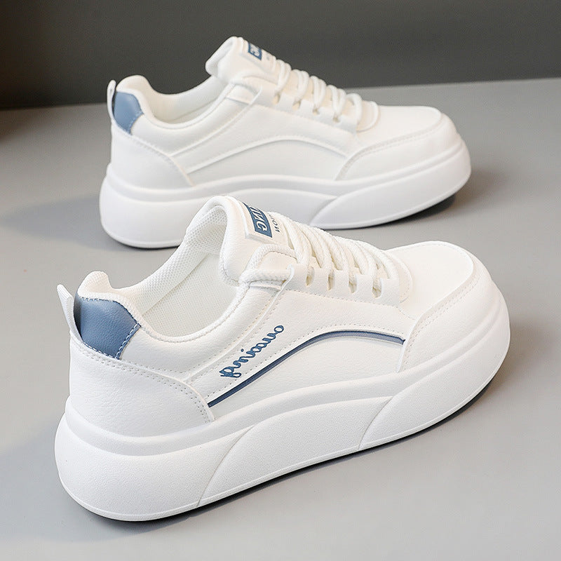 New Model of Women'S White Sneakers for Summer 2024, Featuring Breathable Mesh And a Thin Design, Perfect for Casual Sports with a Versatile Thick Sole., Women Shoes