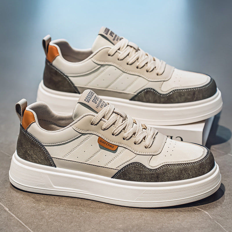 2026 Spring New Mens Casual Versatile Platform White Skate Sneakers Trendy