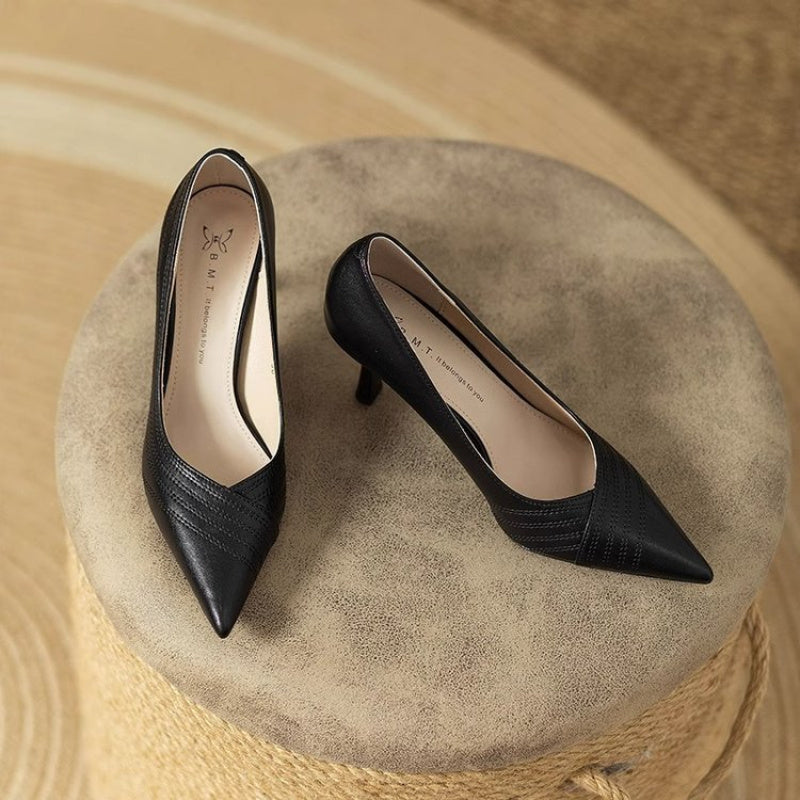 Brand Shoes French Pointed Toe Stiletto Heels Women 2026 Spring Summer New Versatile Comfortable Retro Shallow Commuter Pumps, Women Shoes